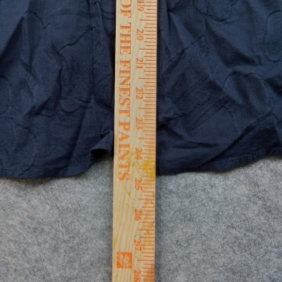 LOFT Blouse Womens Small Navy Blue Ruffle Bell Sleeve Peplum Cotton Boho Top - Picture 5 of 7